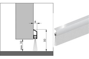 foto van product Opbouw borstelprofiel IBS blank 220 cm Ellen