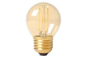 foto van product LED  Kogellamp filament volglas E27 240V Goud Calex