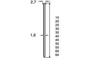 foto van product Brads D kop draaddikte 1,6 mm RVS Dutack