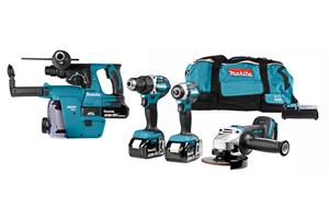 foto van product 18 V Combiset  boor-, schroef- en slijpwerk DLX4103W Makita