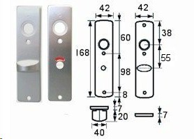 foto van product Kortschild rechthoekig model  202KP WC55/8 Hoppe