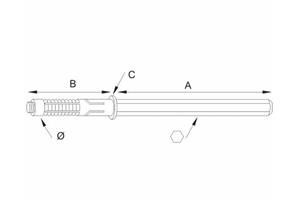 foto van product Blinde plankdrager Strongfix Ø12x170 mm verzinkt