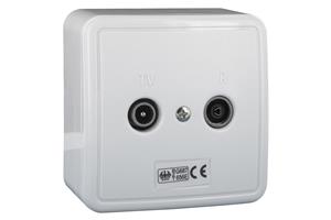 foto van product Coax contactdoos eind-rijgdoos wit Q-link