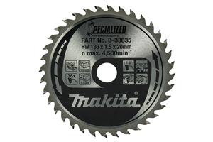 foto van product Cirkelzaagblad Hout 136x20x1,5 36T 18g Makita