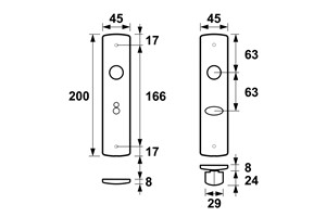 foto van product Kortschild klik model Curve AXA