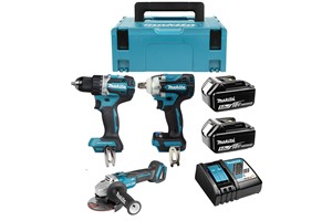 foto van product LXT 18 V set boren, monteren en slijpen DLX3230TJ Makita