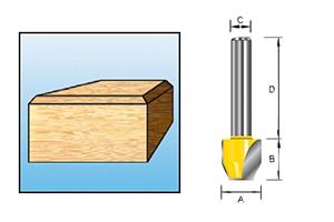 foto van product Afkantfrees HM 8 mm schacht Makita