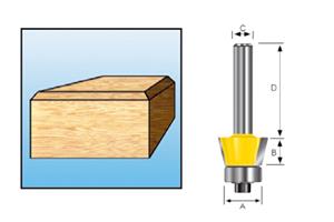 foto van product Afkantfrees HM met kogellager 8 mm schacht  Makita