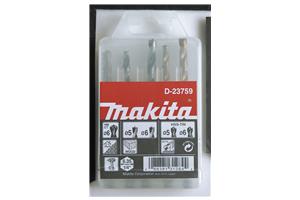 foto van product Borenset 1/4" zeskant 5 delig steen-hout-metaal Makita