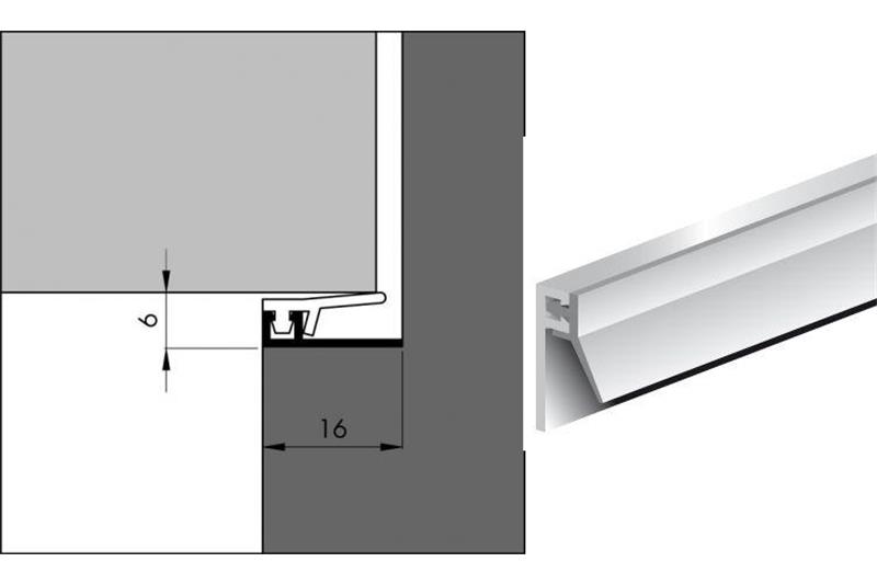 foto van product Aluminium inbouw tochtprofiel blank Ellen