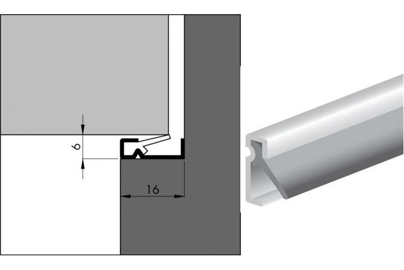 foto van product Aluminium inbouw tochtprofiel blank Ellen