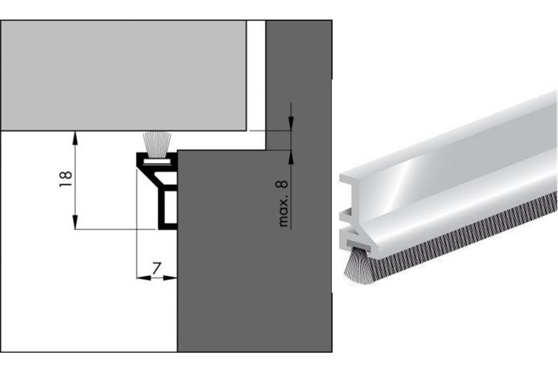 foto van product Opbouw borstelprofiel ATS blank Ellen