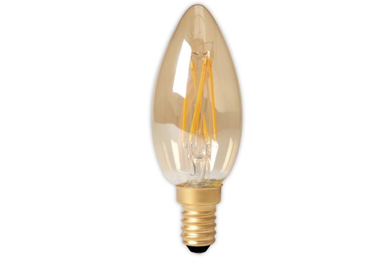 foto van product LED Filament Kaarslamp Goud E14 240V Calex