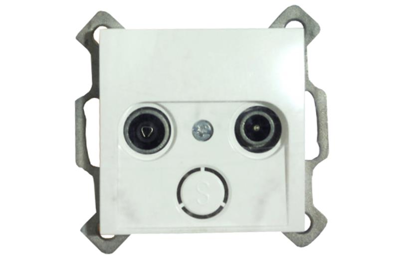 foto van product Wandcontactdoos coax S1 wit Berker