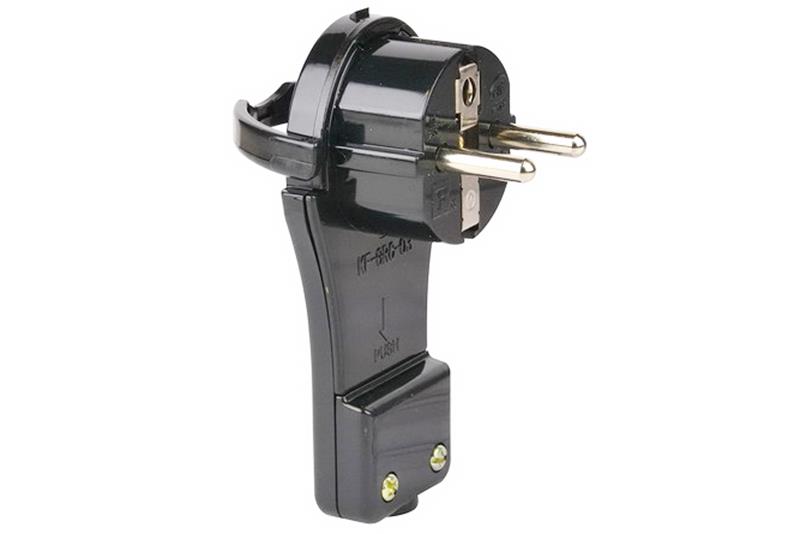 foto van product Extra platte haakse stekker met randaarde zwart of wit