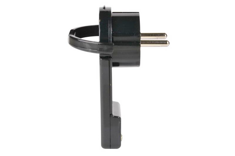 foto van product Extra platte haakse stekker met randaarde zwart of wit