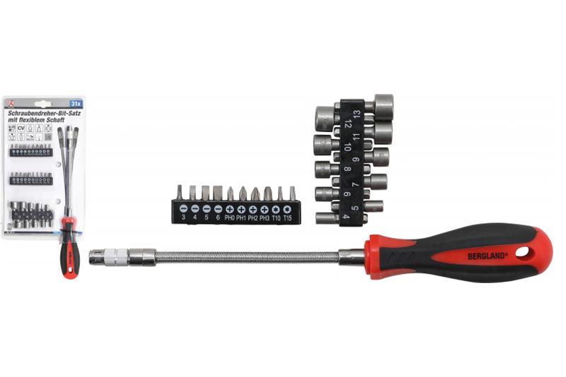 foto van product Schroevendraaier bitset met flexibele schacht 31-dlg BGS