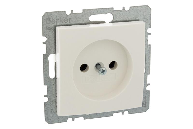foto van product Wandcontactdoos inbouw 1-voudig polarwit S1 serie Berker