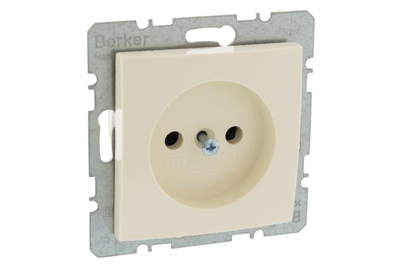 foto van product Wandcontactdoos inbouw 1-voudig crème S1 serie Berker