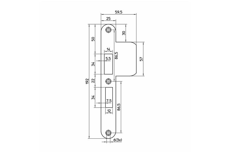 foto van product Sluitplaat  VP4119/17  Din links RVS Nemef