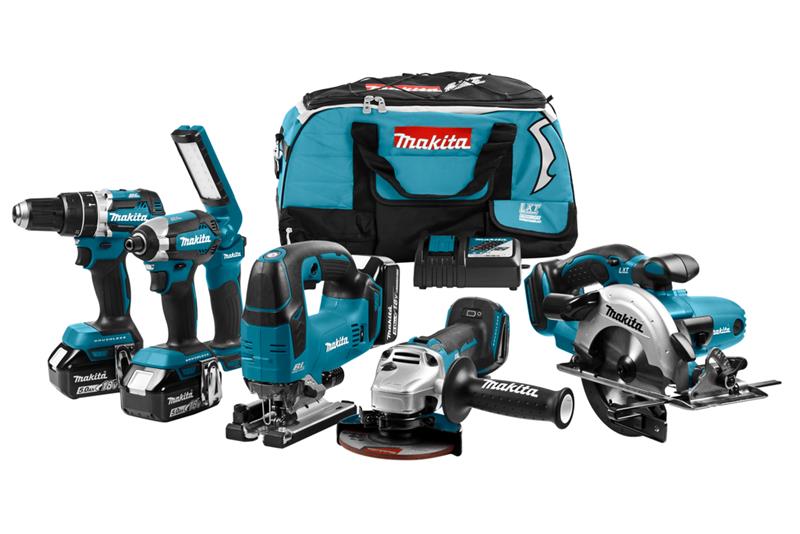 foto van product 18 V Combiset 5 delig DLX6082T Makita