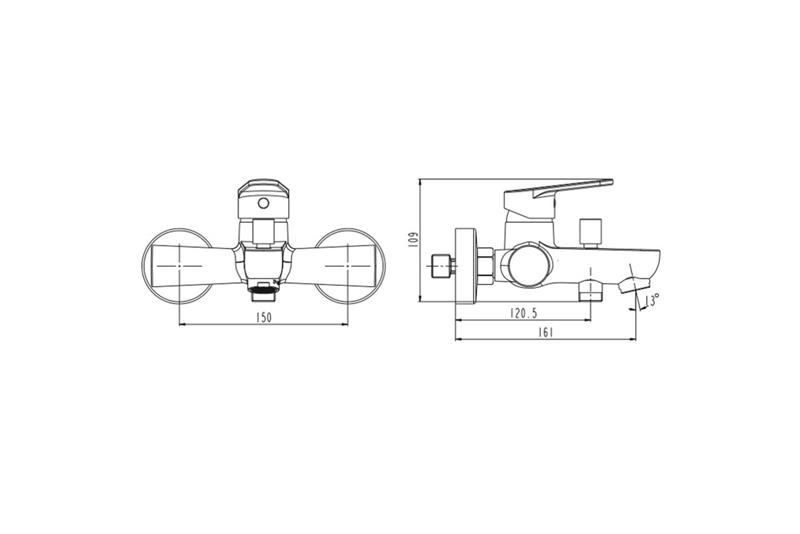 foto van product 150 mm Badmengkraan Pico chroom Schütte