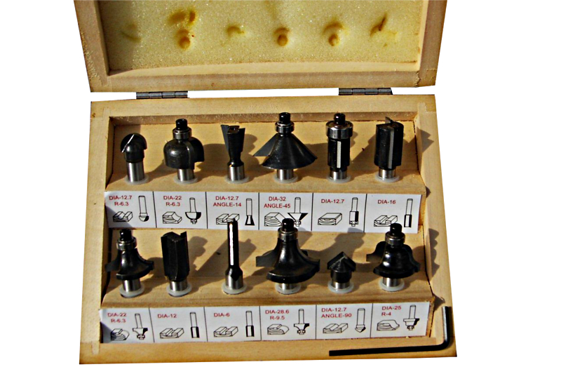 foto van product Frezenset 12 delig 6 of 8 mm schacht  Verto