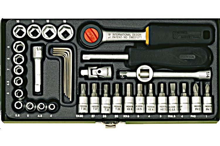 foto van product Doppendoos 36 delig 1/4"  Proxxon                  